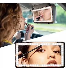Espejo LED para carro con luces para maquillaje